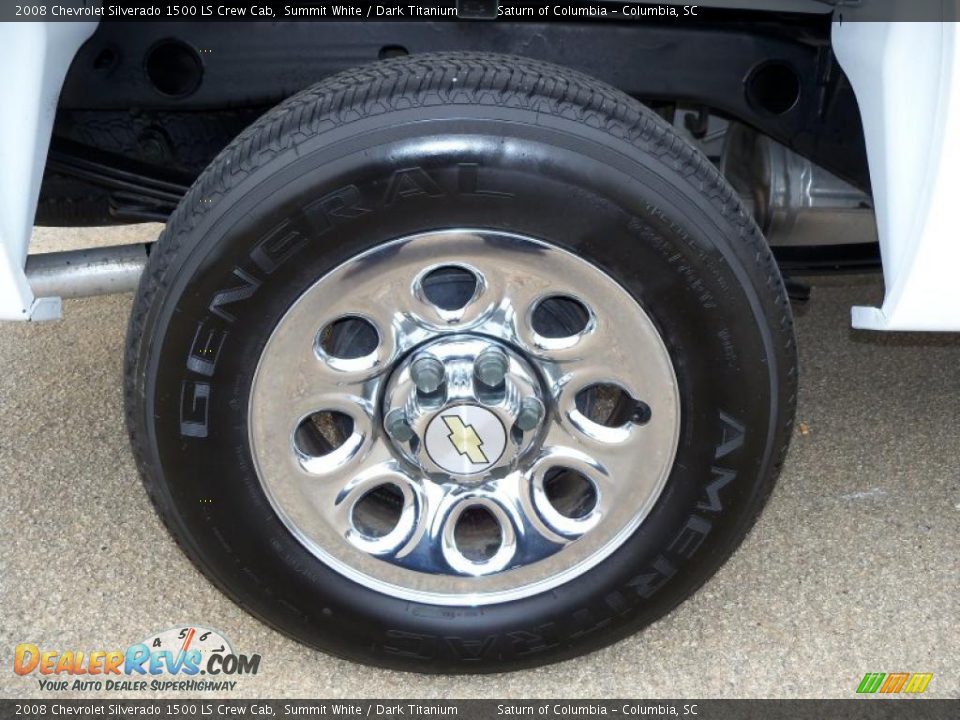 2008 Chevrolet Silverado 1500 LS Crew Cab Summit White / Dark Titanium Photo #13
