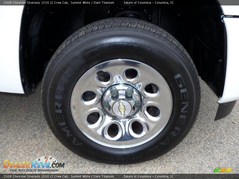 2008 Chevrolet Silverado 1500 LS Crew Cab Summit White / Dark Titanium Photo #14