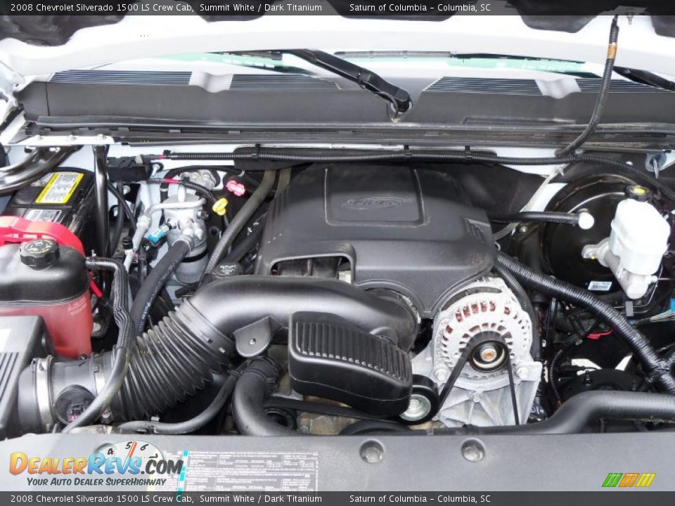2008 Chevrolet Silverado 1500 LS Crew Cab Summit White / Dark Titanium Photo #15