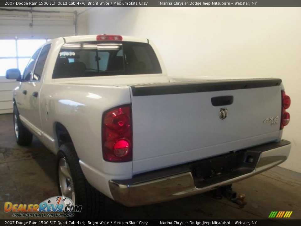 2007 Dodge Ram 1500 SLT Quad Cab 4x4 Bright White / Medium Slate Gray Photo #6