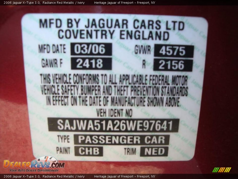 2006 Jaguar X-Type 3.0 Radiance Red Metallic / Ivory Photo #29