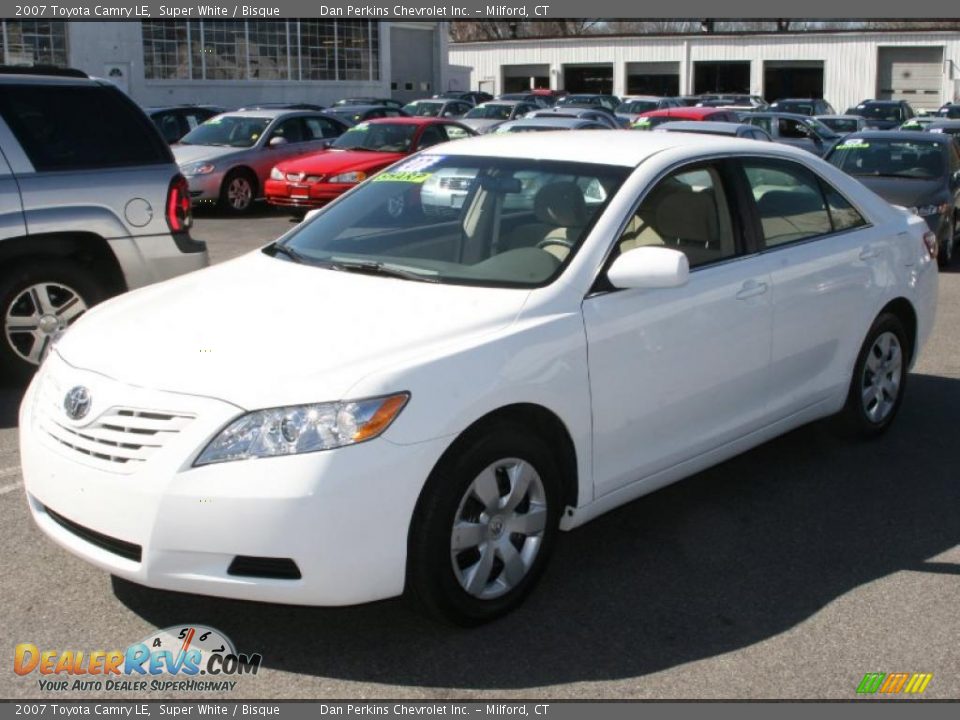 2007 Toyota Camry LE Super White / Bisque Photo #1
