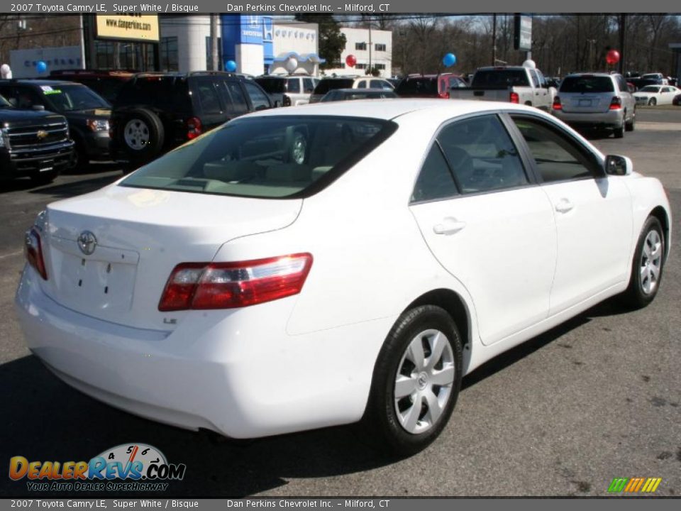 2007 Toyota Camry LE Super White / Bisque Photo #5