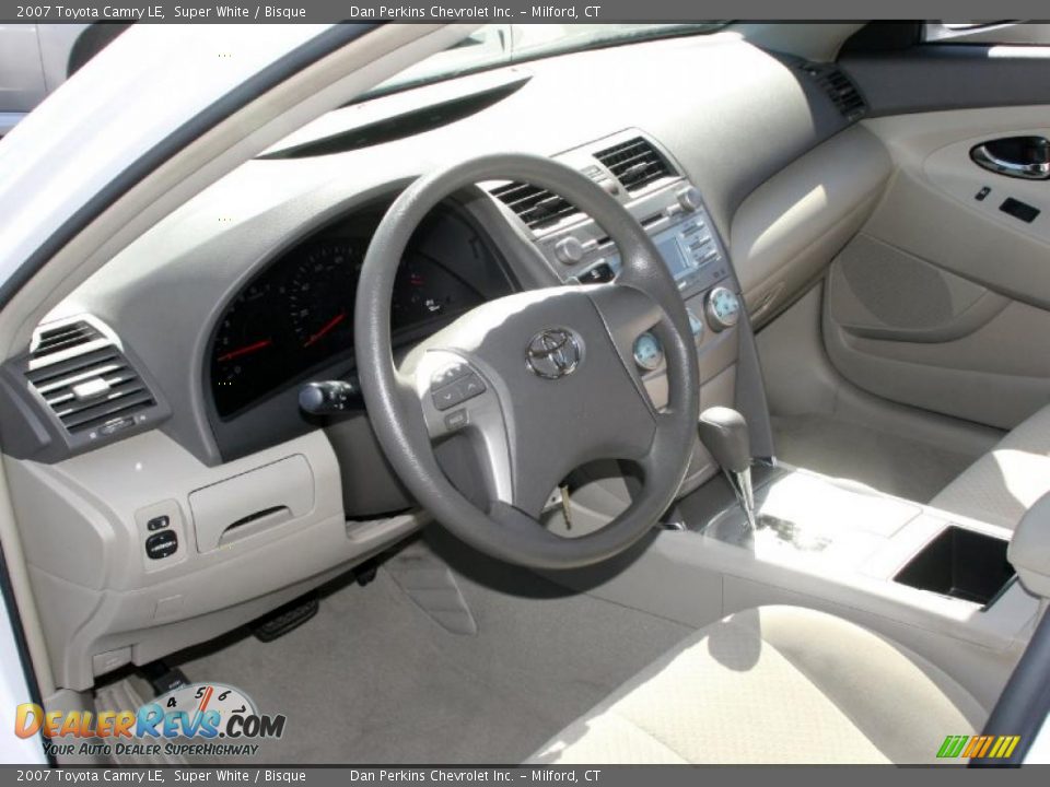 2007 Toyota Camry LE Super White / Bisque Photo #8