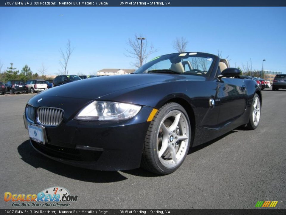 2007 BMW Z4 3.0si Roadster Monaco Blue Metallic / Beige Photo #2