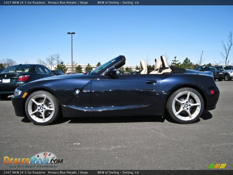 2007 BMW Z4 3.0si Roadster Monaco Blue Metallic / Beige Photo #3