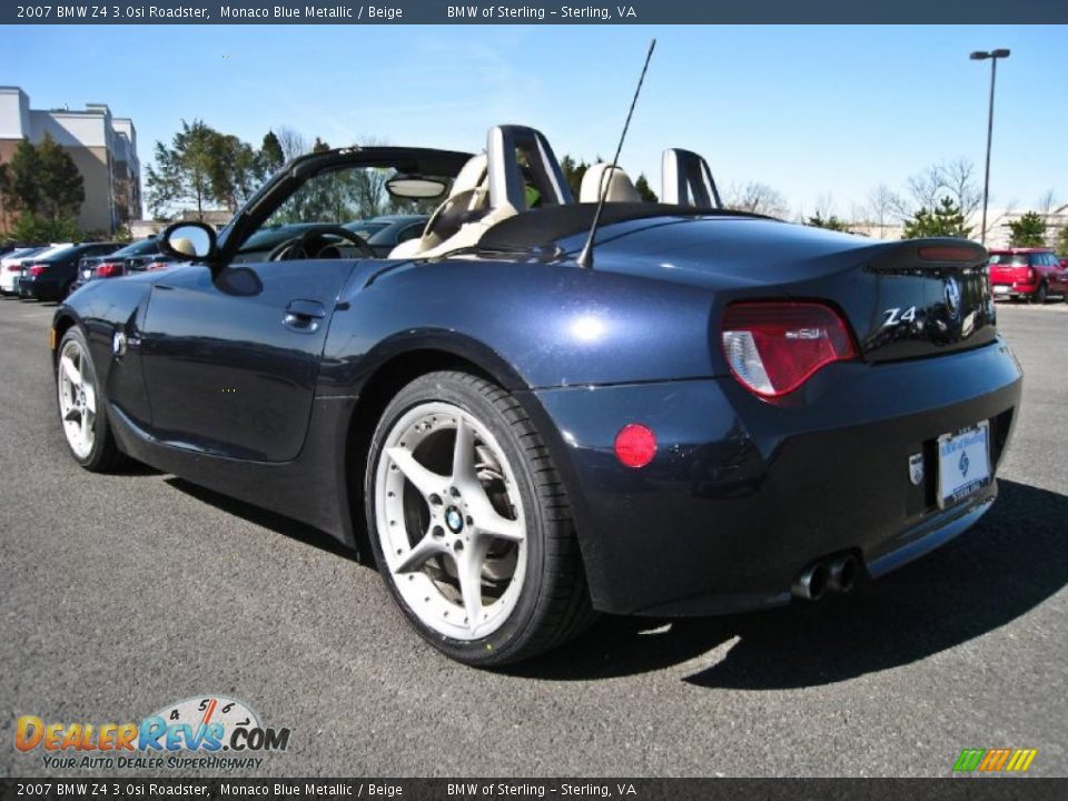 2007 BMW Z4 3.0si Roadster Monaco Blue Metallic / Beige Photo #4