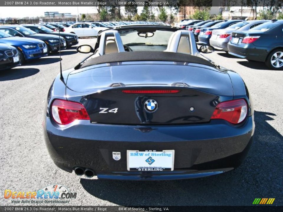 2007 BMW Z4 3.0si Roadster Monaco Blue Metallic / Beige Photo #5
