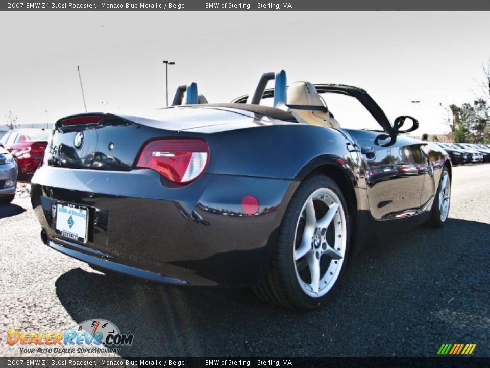 2007 BMW Z4 3.0si Roadster Monaco Blue Metallic / Beige Photo #6