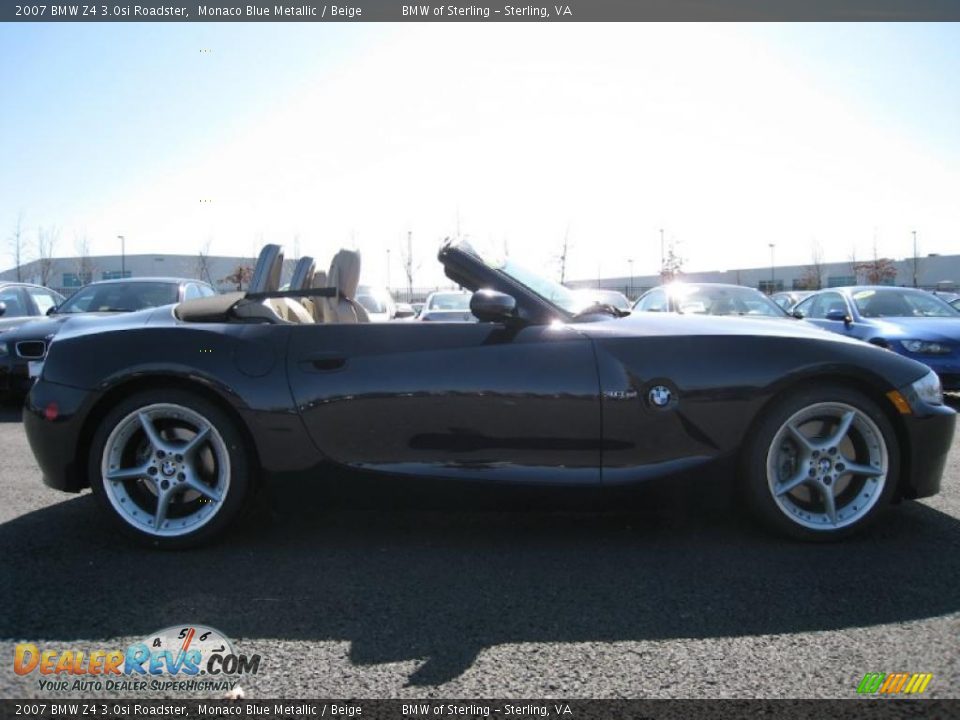 2007 BMW Z4 3.0si Roadster Monaco Blue Metallic / Beige Photo #7