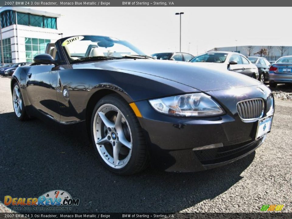 2007 BMW Z4 3.0si Roadster Monaco Blue Metallic / Beige Photo #8