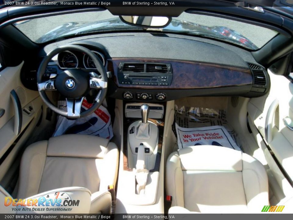 2007 BMW Z4 3.0si Roadster Monaco Blue Metallic / Beige Photo #11