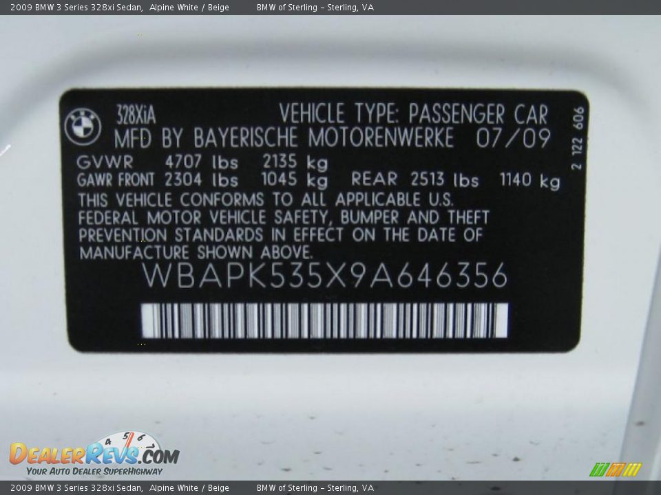 2009 BMW 3 Series 328xi Sedan Alpine White / Beige Photo #15