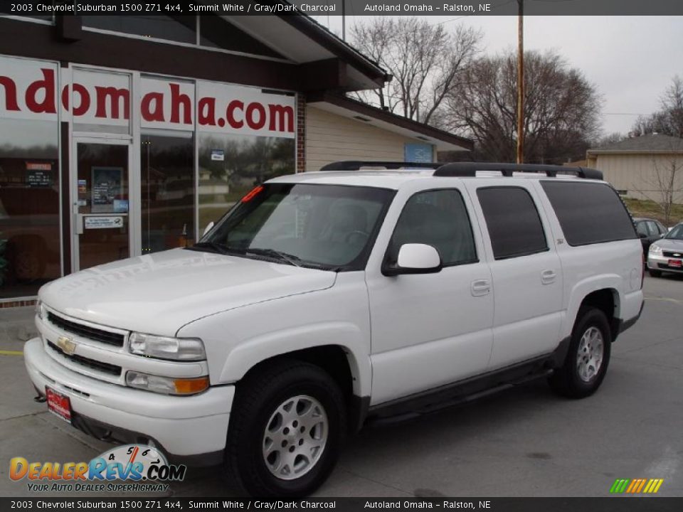 2003 Chevrolet Suburban 1500 Z71 4x4 Summit White / Gray/Dark Charcoal Photo #26