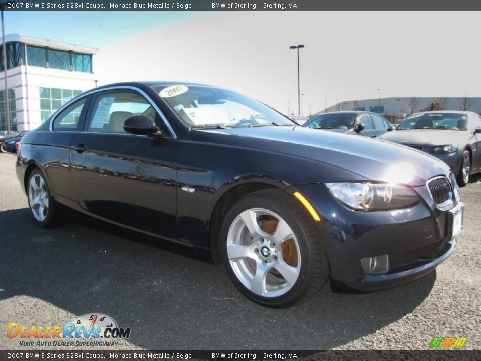2007 BMW 3 Series 328xi Coupe Monaco Blue Metallic / Beige Photo #8