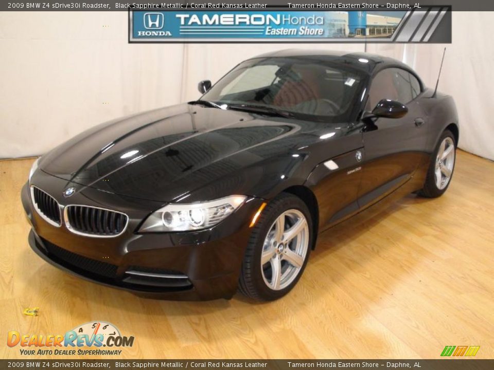 2009 BMW Z4 sDrive30i Roadster Black Sapphire Metallic / Coral Red Kansas Leather Photo #1