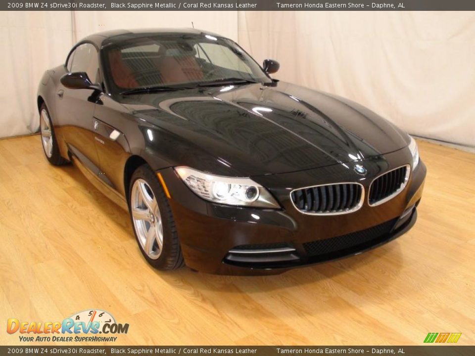 2009 BMW Z4 sDrive30i Roadster Black Sapphire Metallic / Coral Red Kansas Leather Photo #3