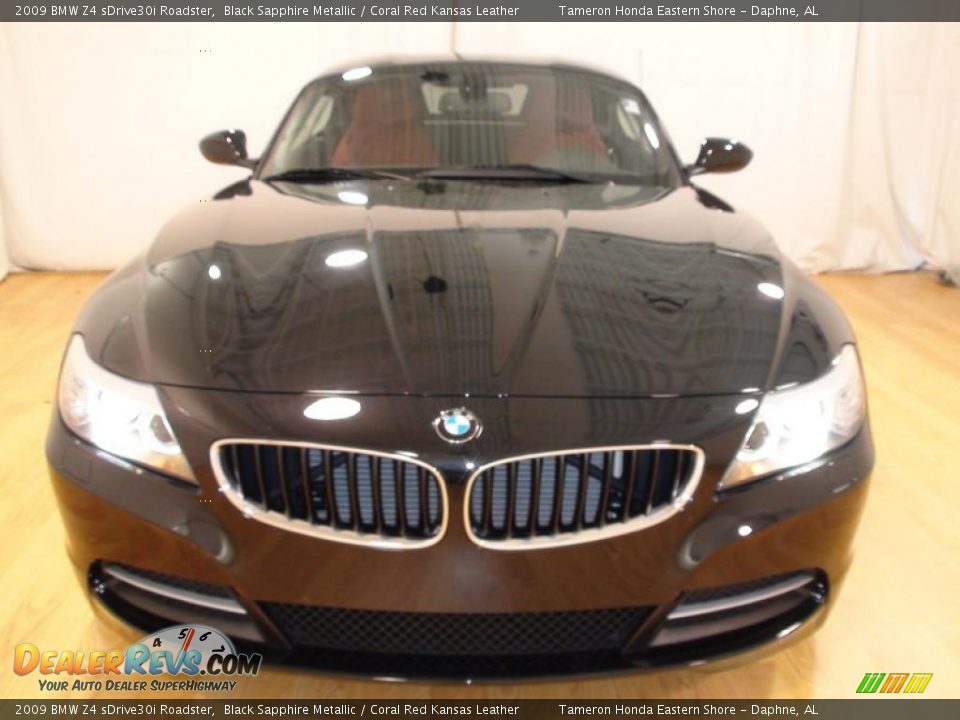 2009 BMW Z4 sDrive30i Roadster Black Sapphire Metallic / Coral Red Kansas Leather Photo #4