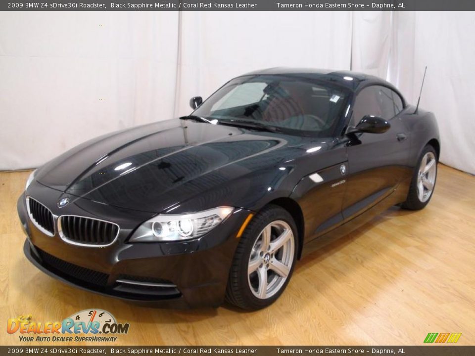2009 BMW Z4 sDrive30i Roadster Black Sapphire Metallic / Coral Red Kansas Leather Photo #5