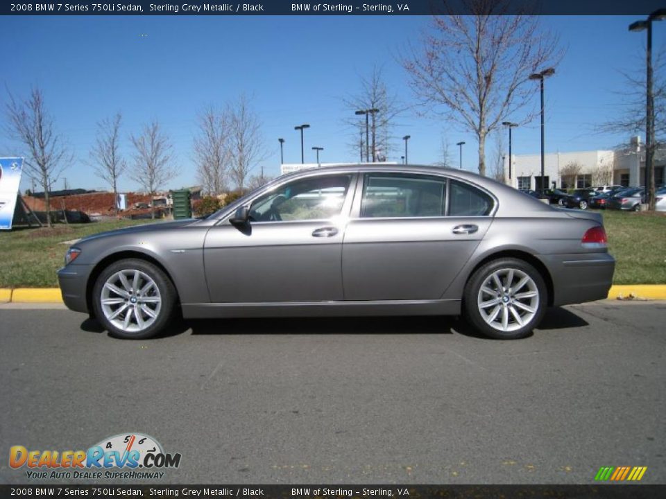 2008 BMW 7 Series 750Li Sedan Sterling Grey Metallic / Black Photo #3