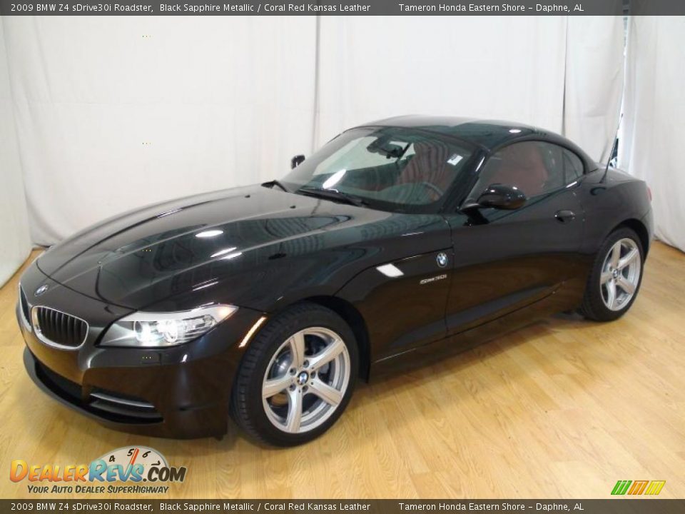 2009 BMW Z4 sDrive30i Roadster Black Sapphire Metallic / Coral Red Kansas Leather Photo #8
