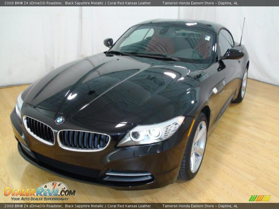2009 BMW Z4 sDrive30i Roadster Black Sapphire Metallic / Coral Red Kansas Leather Photo #9