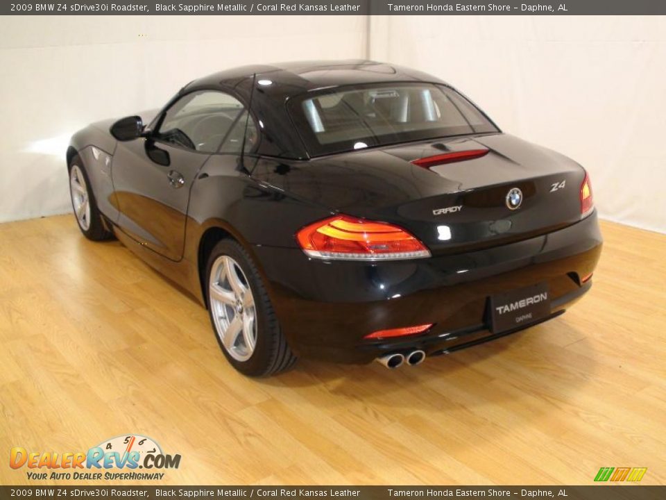 2009 BMW Z4 sDrive30i Roadster Black Sapphire Metallic / Coral Red Kansas Leather Photo #10