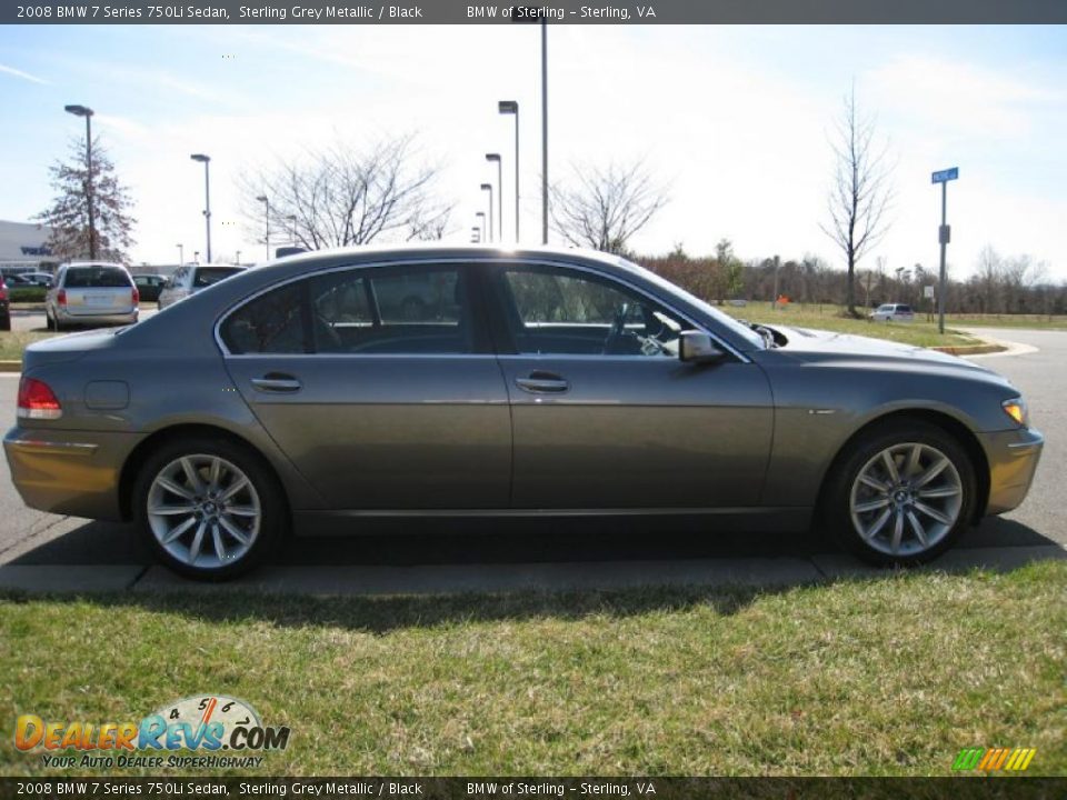 2008 BMW 7 Series 750Li Sedan Sterling Grey Metallic / Black Photo #7