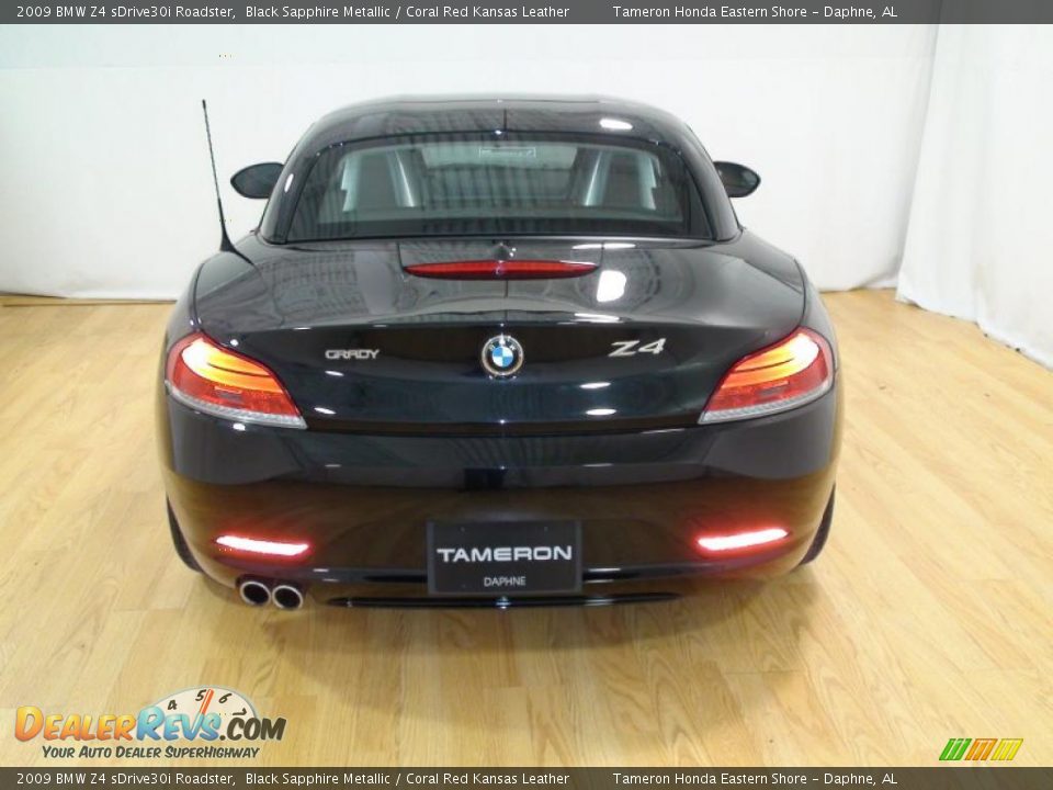 2009 BMW Z4 sDrive30i Roadster Black Sapphire Metallic / Coral Red Kansas Leather Photo #11