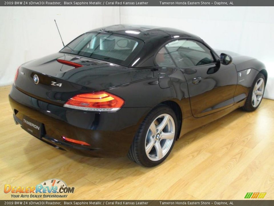 2009 BMW Z4 sDrive30i Roadster Black Sapphire Metallic / Coral Red Kansas Leather Photo #12