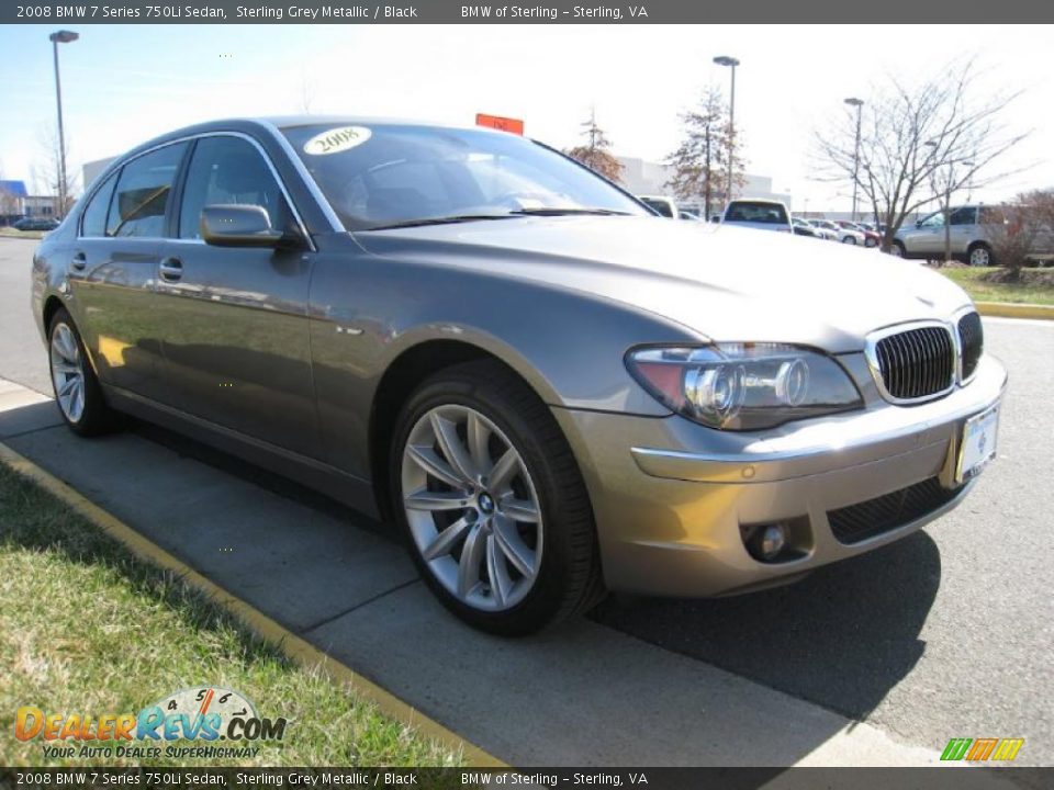 2008 BMW 7 Series 750Li Sedan Sterling Grey Metallic / Black Photo #8