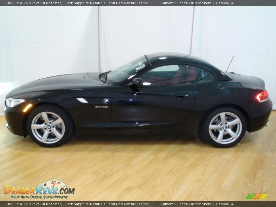 2009 BMW Z4 sDrive30i Roadster Black Sapphire Metallic / Coral Red Kansas Leather Photo #13