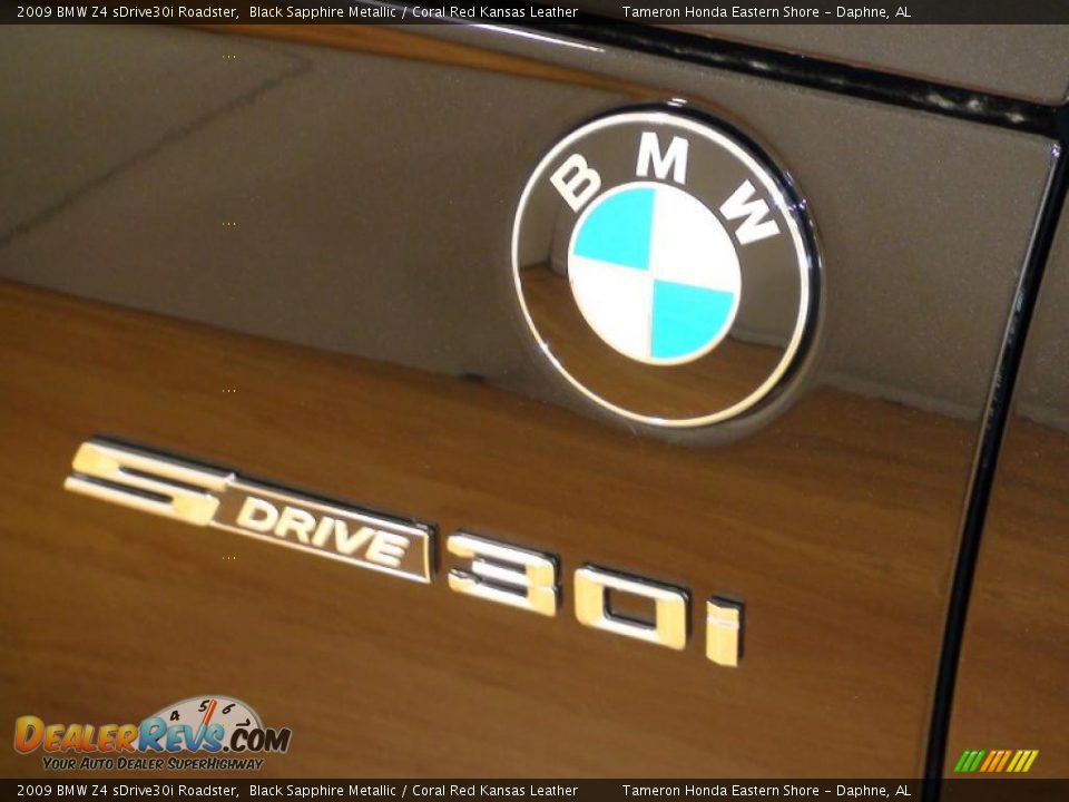 2009 BMW Z4 sDrive30i Roadster Black Sapphire Metallic / Coral Red Kansas Leather Photo #14