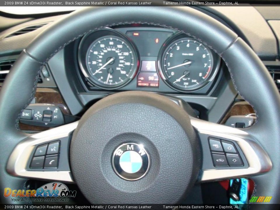 2009 BMW Z4 sDrive30i Roadster Black Sapphire Metallic / Coral Red Kansas Leather Photo #17