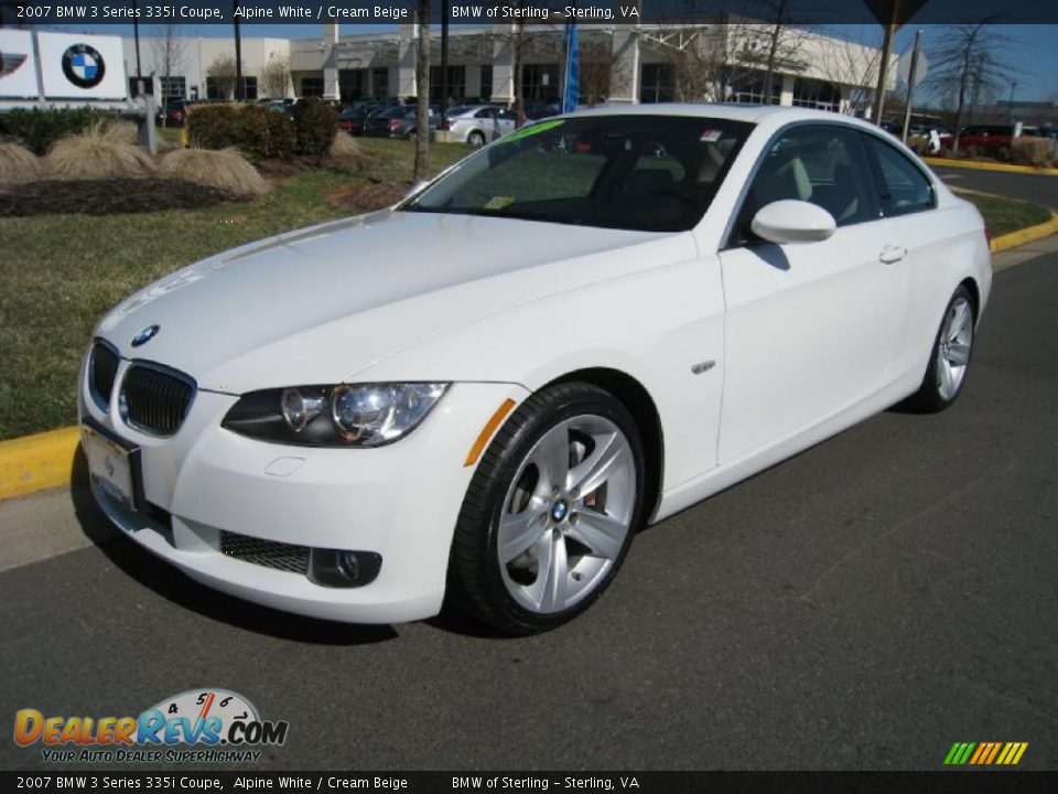 2007 BMW 3 Series 335i Coupe Alpine White / Cream Beige Photo #2