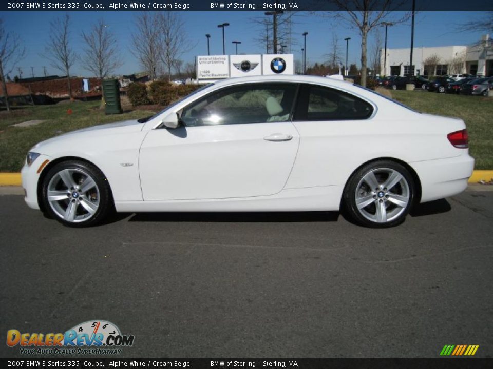 2007 BMW 3 Series 335i Coupe Alpine White / Cream Beige Photo #3