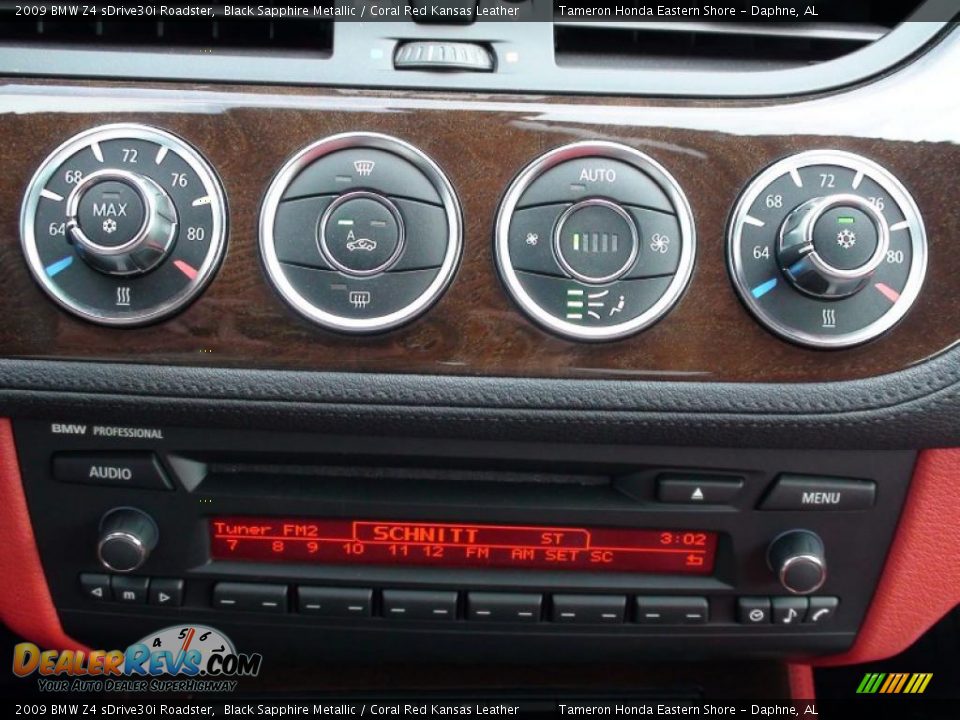 2009 BMW Z4 sDrive30i Roadster Black Sapphire Metallic / Coral Red Kansas Leather Photo #24