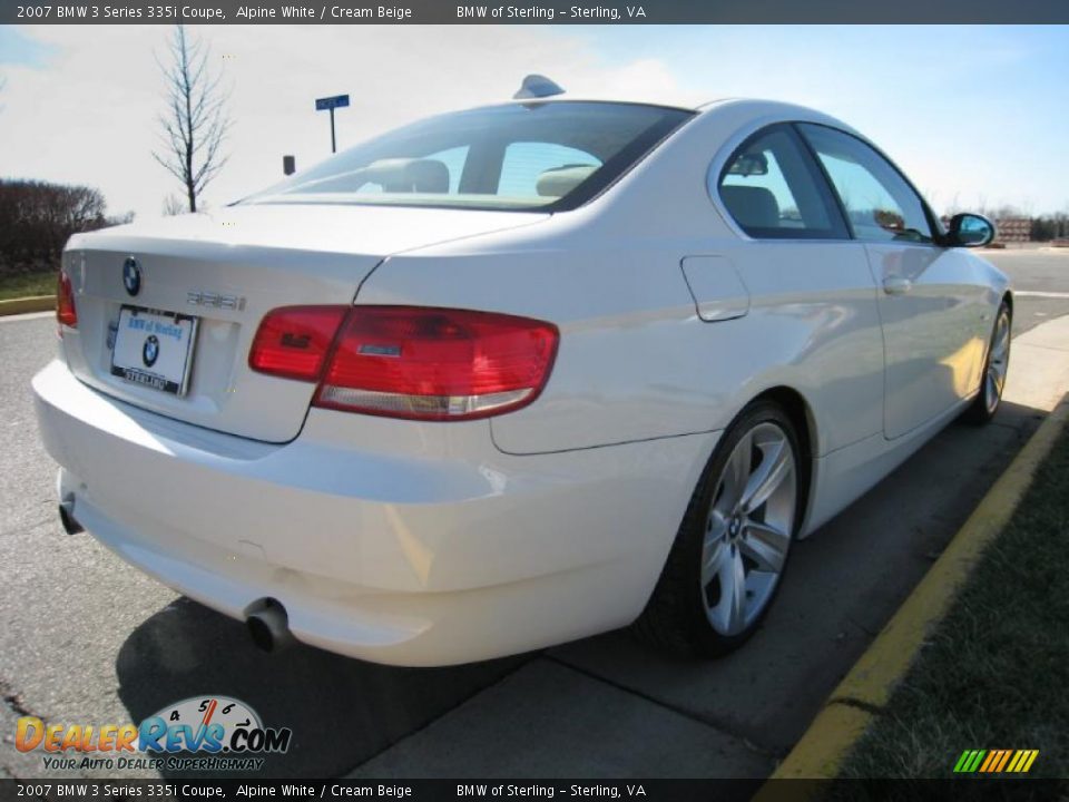 2007 BMW 3 Series 335i Coupe Alpine White / Cream Beige Photo #6