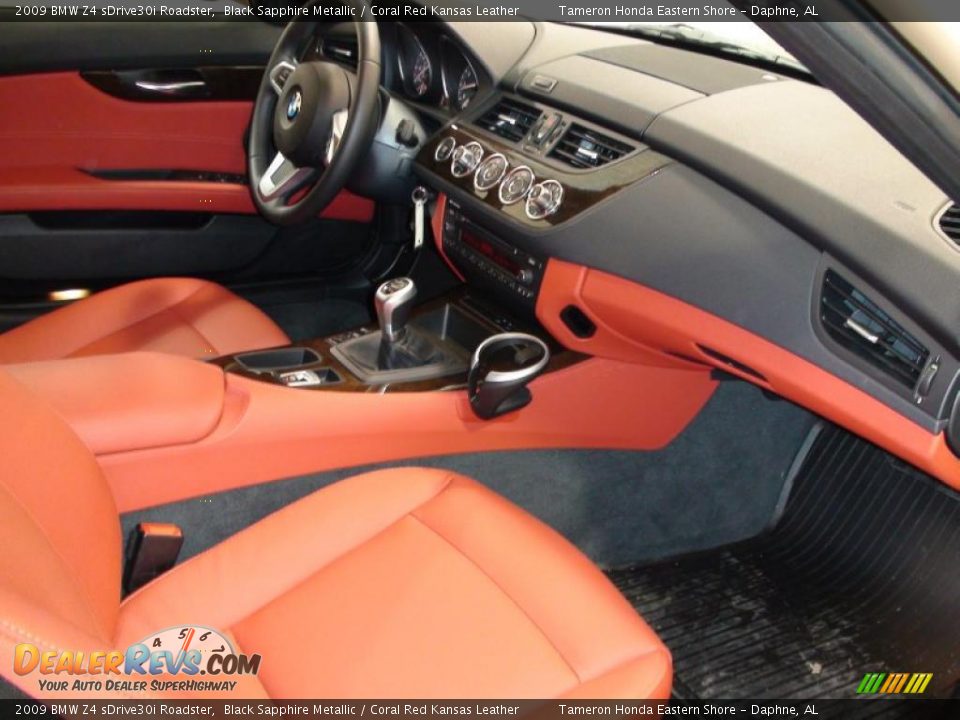 2009 BMW Z4 sDrive30i Roadster Black Sapphire Metallic / Coral Red Kansas Leather Photo #26
