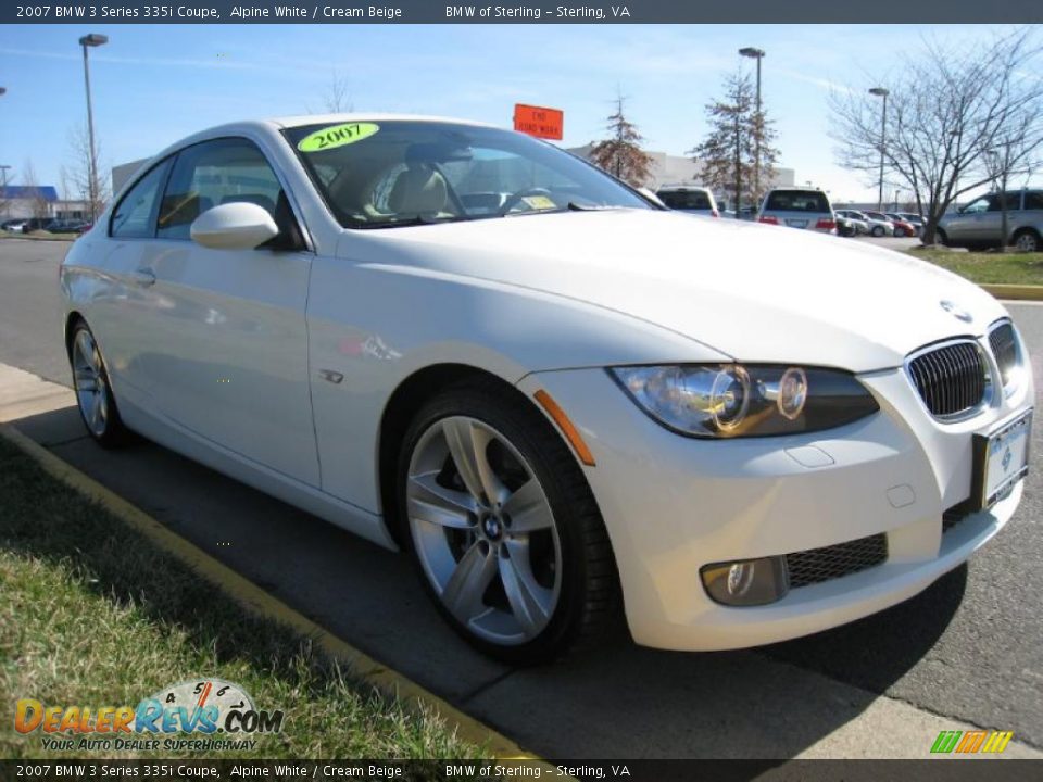 2007 BMW 3 Series 335i Coupe Alpine White / Cream Beige Photo #8