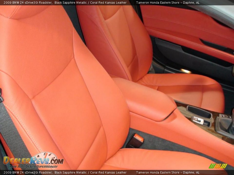 2009 BMW Z4 sDrive30i Roadster Black Sapphire Metallic / Coral Red Kansas Leather Photo #27