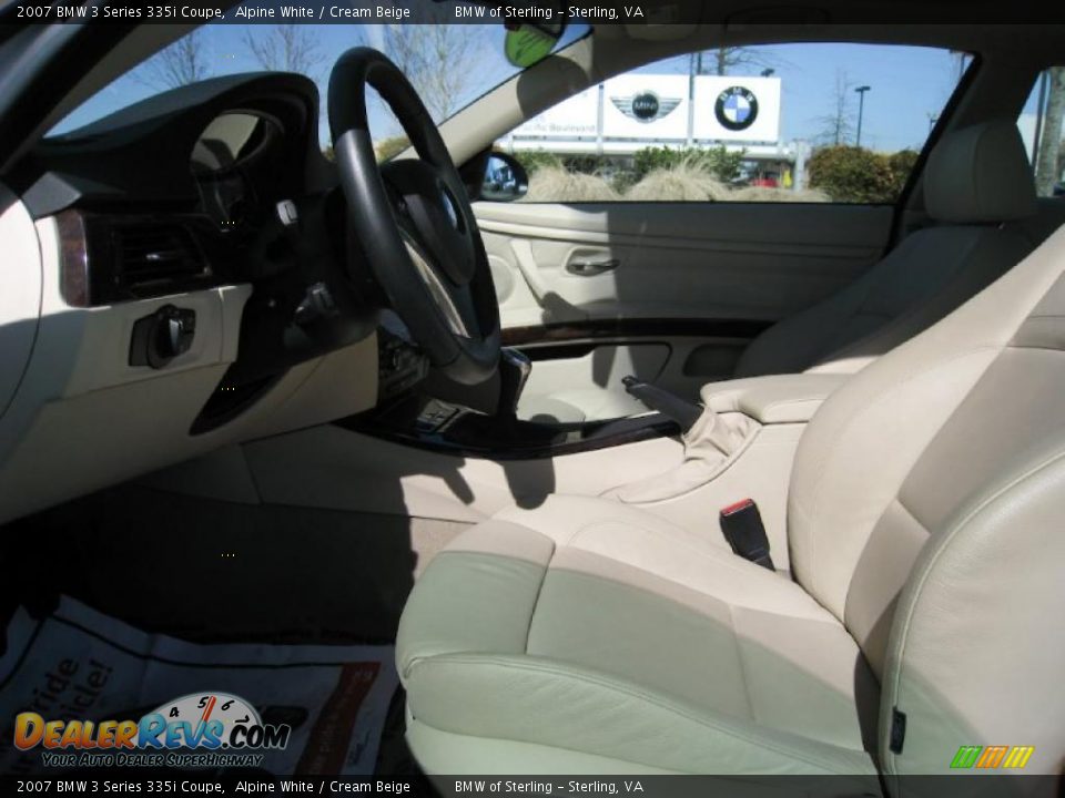 2007 BMW 3 Series 335i Coupe Alpine White / Cream Beige Photo #9