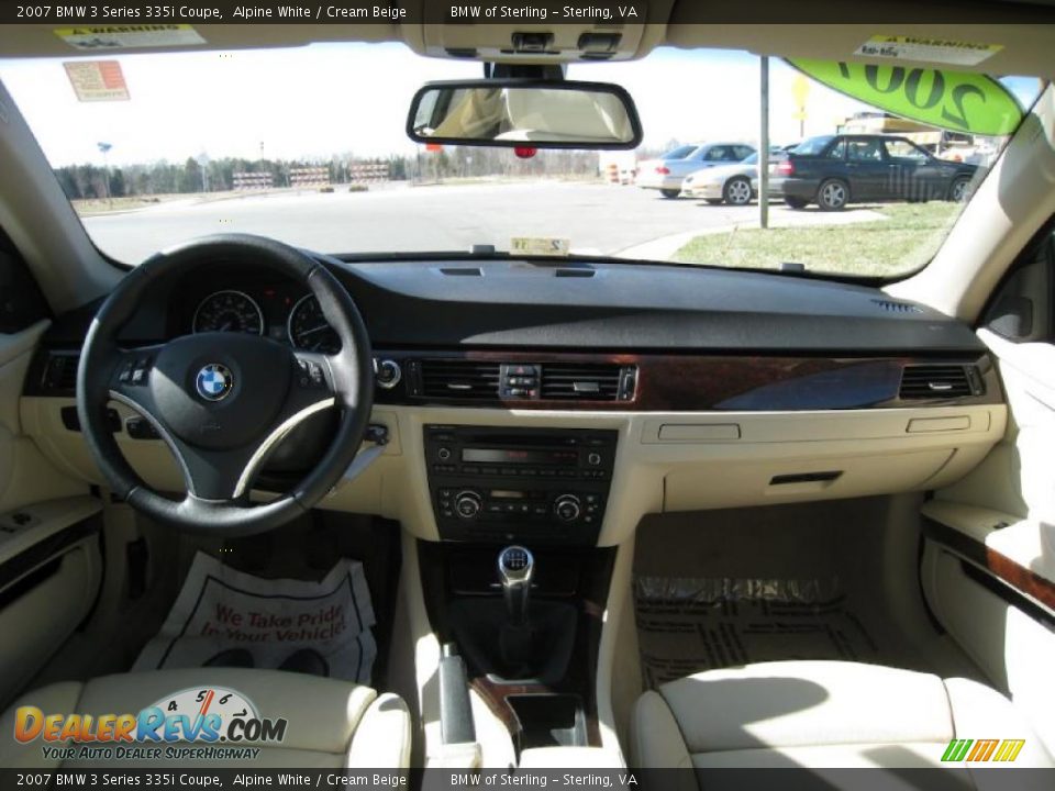 2007 BMW 3 Series 335i Coupe Alpine White / Cream Beige Photo #10