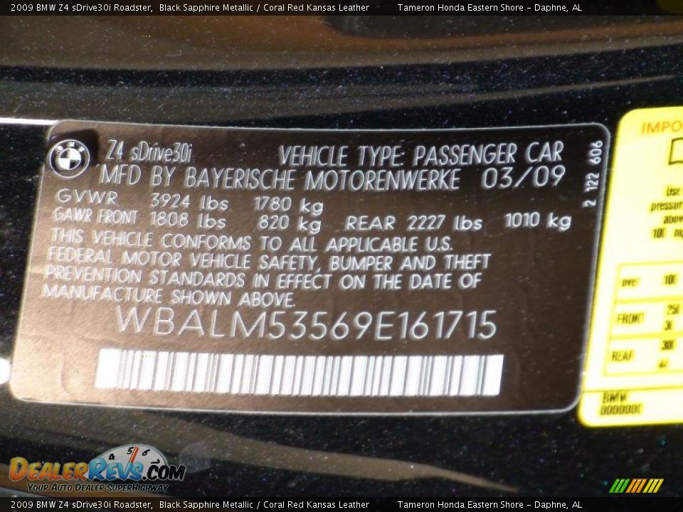 2009 BMW Z4 sDrive30i Roadster Black Sapphire Metallic / Coral Red Kansas Leather Photo #30