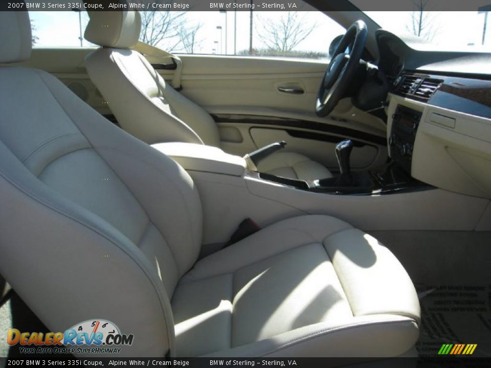2007 BMW 3 Series 335i Coupe Alpine White / Cream Beige Photo #12