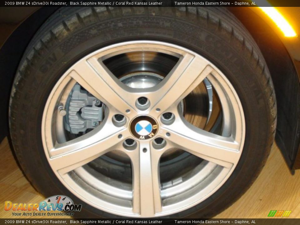 2009 BMW Z4 sDrive30i Roadster Black Sapphire Metallic / Coral Red Kansas Leather Photo #33