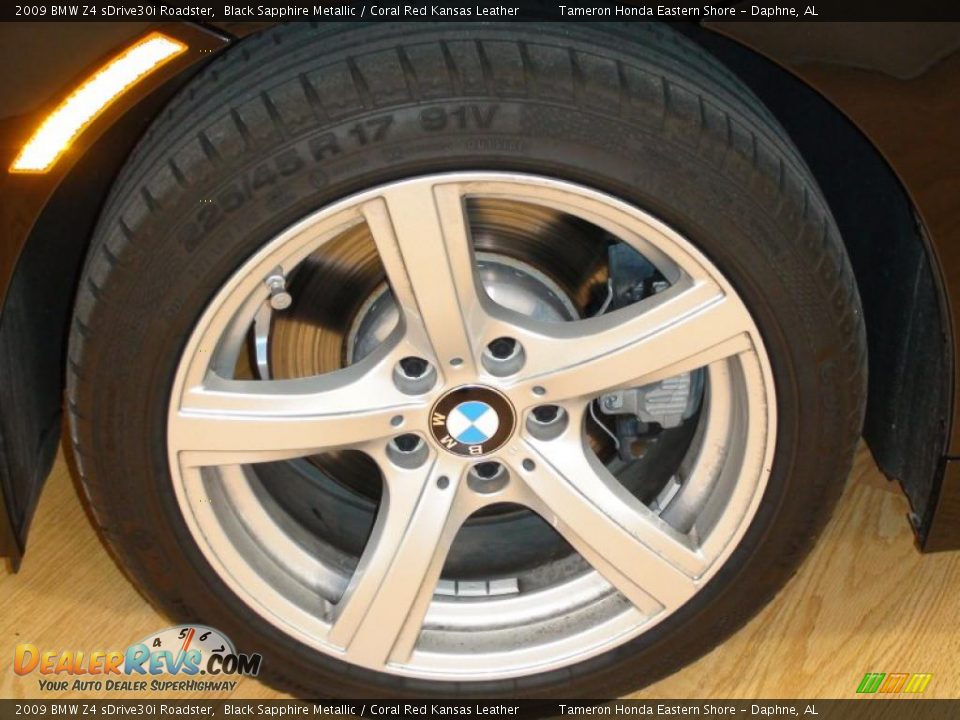 2009 BMW Z4 sDrive30i Roadster Black Sapphire Metallic / Coral Red Kansas Leather Photo #35