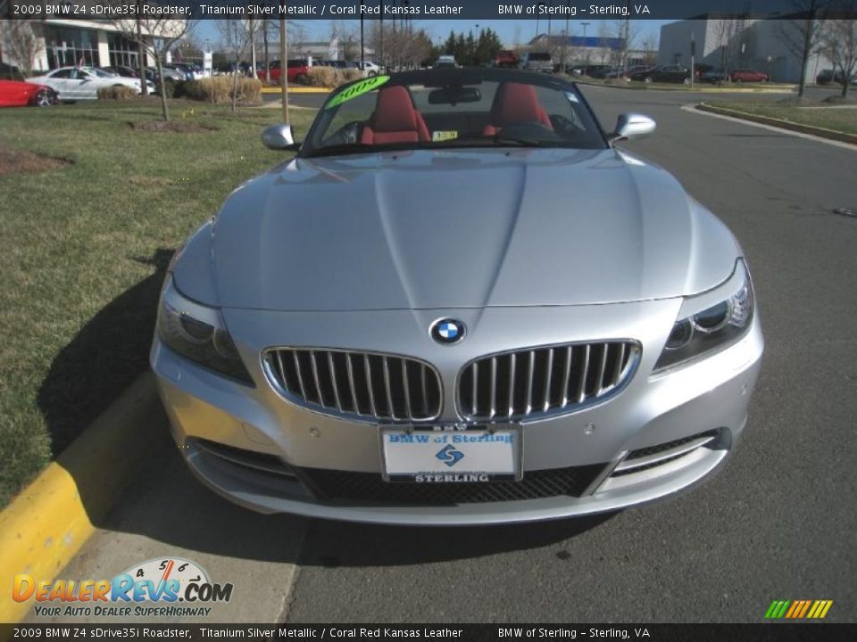 2009 BMW Z4 sDrive35i Roadster Titanium Silver Metallic / Coral Red Kansas Leather Photo #1