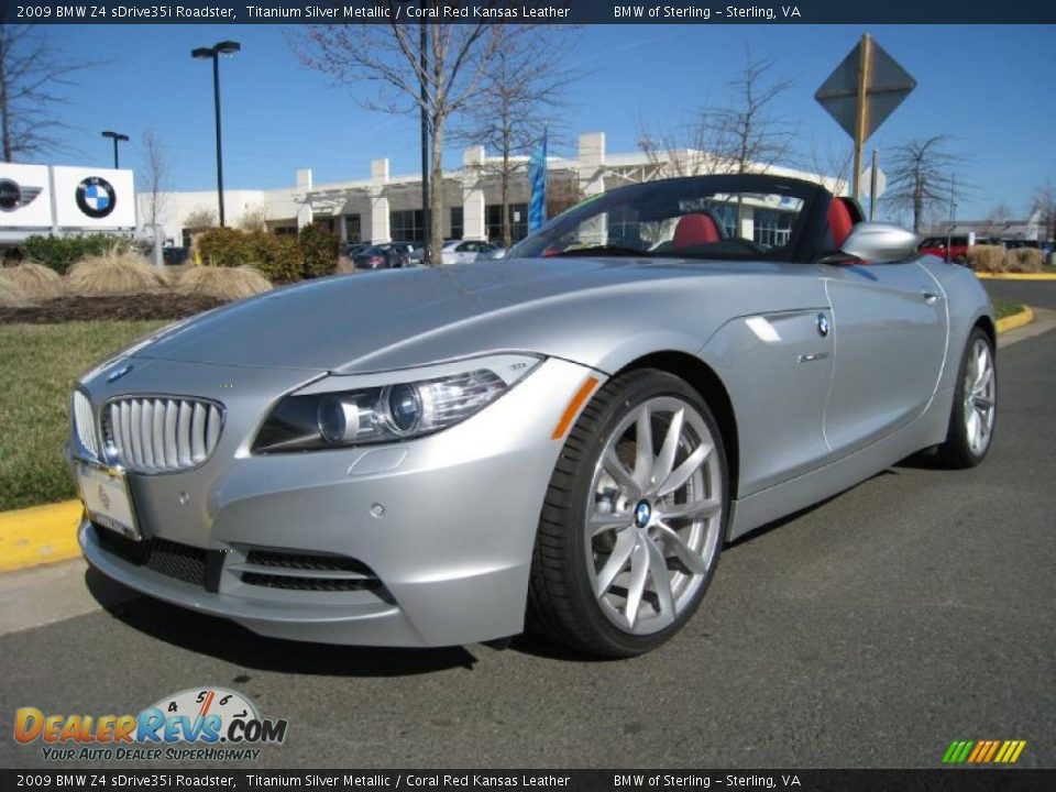 2009 BMW Z4 sDrive35i Roadster Titanium Silver Metallic / Coral Red Kansas Leather Photo #2