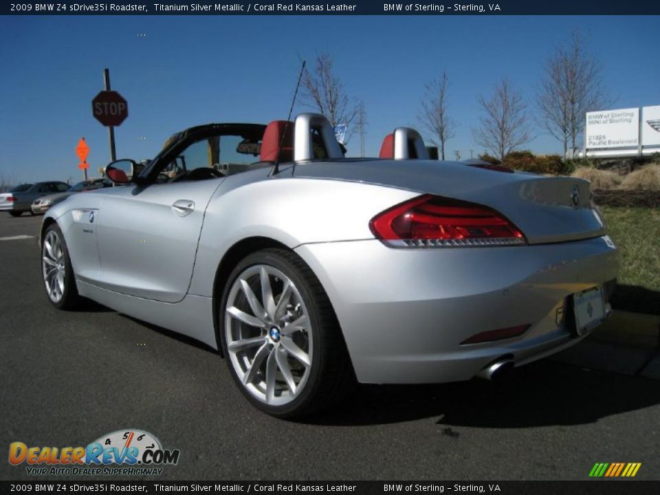 2009 BMW Z4 sDrive35i Roadster Titanium Silver Metallic / Coral Red Kansas Leather Photo #4